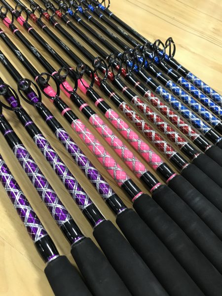 Kingfish Custom Colored Rods Purple, Pink, Red, Blue