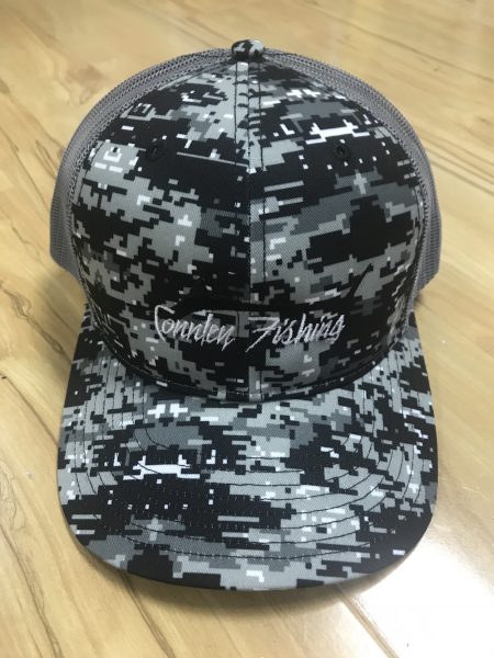 Connley Fishing Hat Pixel Black and White Camo
