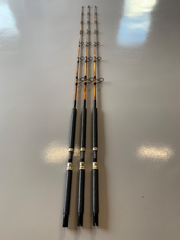 7’ Sailfish Spin 15-50 Rods Painted Wood Grain Rods Full