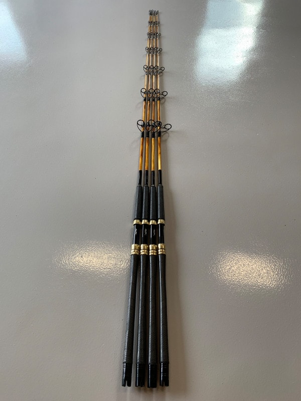 6’6” Spin Jig Rods Painted Wood Grain Rods Full
