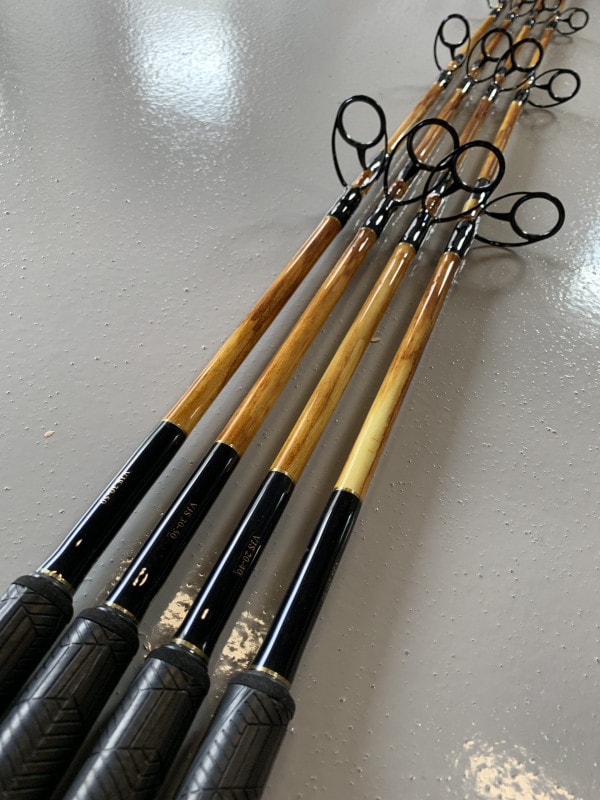 6’6” Spin Jig Rods Painted Wood Grain Rods Feature